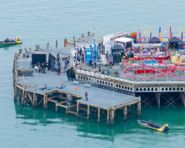 South Parade Pier has been transformed into a film set as A-listers including Ryan Gosling and Sandra Huller shoot scenes for Project Hail Mary. 

Picture: Marcin Jedrysiak 