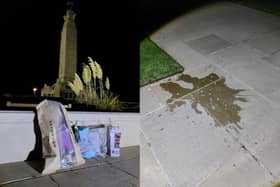 Police officers attended a 'party' being held on Southsea Common because teenagers were smashing bottles and urinating on a memorial.