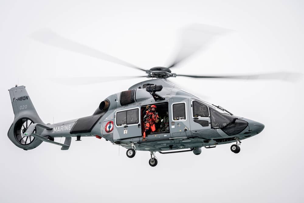 Undated handout photo issued by Prefecture Maritime de la Manche et de la mer du Nord of a French navy helicopter H160 based in Maupertus, Normandy, which was scrambled for a rescue mission after a woman died after going overboard from a cruise ship off the Channel Islands. 

Photo credit should read: Prefecture Maritime de la Manche et de la mer du Nord /PA Wire