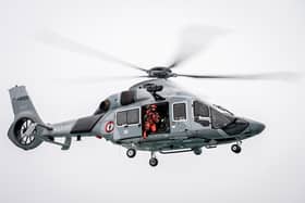 Undated handout photo issued by Prefecture Maritime de la Manche et de la mer du Nord of a French navy helicopter H160 based in Maupertus, Normandy, which was scrambled for a rescue mission after a woman died after going overboard from a cruise ship off the Channel Islands. 

Photo credit should read: Prefecture Maritime de la Manche et de la mer du Nord /PA Wire