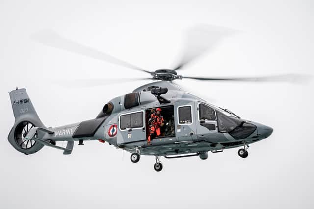 Undated handout photo issued by Prefecture Maritime de la Manche et de la mer du Nord of a French navy helicopter H160 based in Maupertus, Normandy, which was scrambled for a rescue mission after a woman died after going overboard from a cruise ship off the Channel Islands.
Photo credit should read: Prefecture Maritime de la Manche et de la mer du Nord /PA Wire