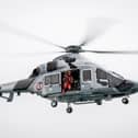 Undated handout photo issued by Prefecture Maritime de la Manche et de la mer du Nord of a French navy helicopter H160 based in Maupertus, Normandy, which was scrambled for a rescue mission after a woman died after going overboard from a cruise ship off the Channel Islands. 

Photo credit should read: Prefecture Maritime de la Manche et de la mer du Nord /PA Wire