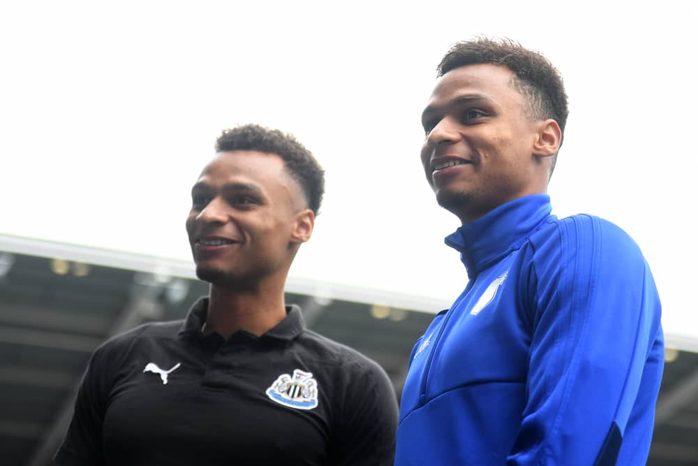 Newcastle United's Jacob Murphy with Pompey twin brother Josh Murphy, then playing for Cardiff City, in 2018. Pic: Getty
