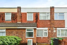 This home comes with three bedrooms, a kitchen, a dining room and a spacious living area.