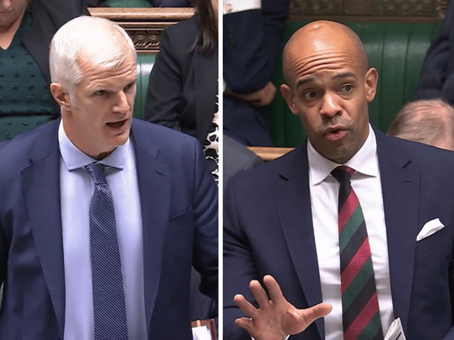The government has announced several housing grants to create homes for veterans. This comes after a pledge to house all Royal Navy, Army and RAF veterans was challenged in parliament. From left: Labour MP Al Carns and Conservative MP Ben Obese-Jecty.