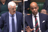The government pledge to house all Royal Navy, Army and RAF veterans was challenged in parliament. From left: Labour MP Al Carns and Conservative MP Ben Obese-Jecty.