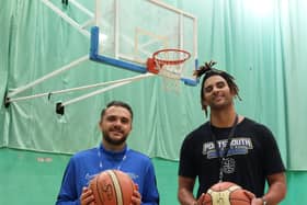 Jack Moore of City of Portsmouth College, and Craig Hughes, a coach at Portsmouth Force, announce the new Level 3 BTEC Elite Basketball Programme that will be on offer to students next year.