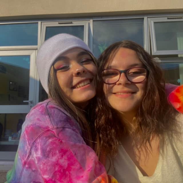 India Walker with one of her friends Annabell