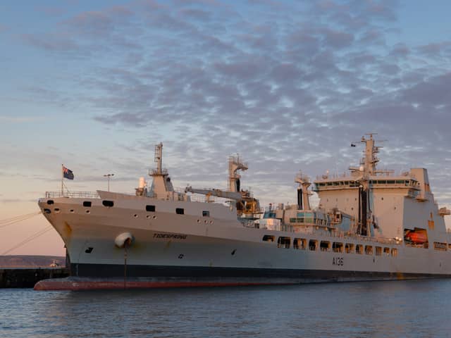RFA Tidespring has carried out replenishment at sea tasks with HMS Prince of Wales and HMS Iron Duke during Exercise Strike Warrior, with the Royal Navy issuing a statement following criticism from The Daily Telegraph for using foreign ships to refuel their ships.