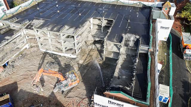 The demolition work at the Havant carpark. Pictured on Wednesday 16th October 2024