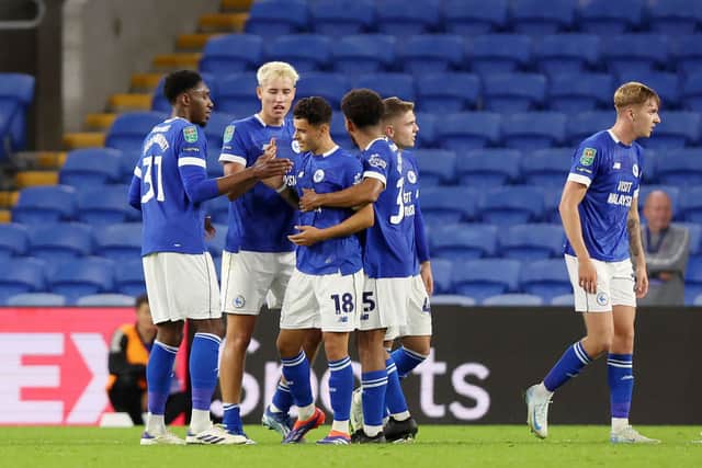 Alex Robertson celebrates scoring against Southampton in Carabao Cup