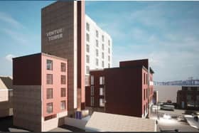An artist's impression of the proposed new student accommodation at Venture Tower in Fratton