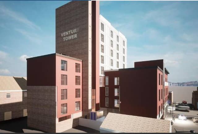 An artist's impression of the proposed new student accommodation at Venture Tower in Fratton