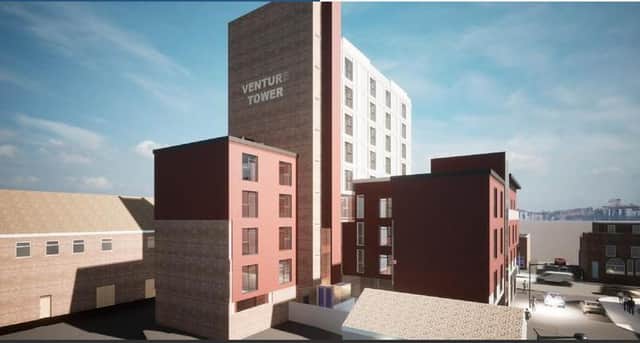 An artist's impression of the proposed new student accommodation at Venture Tower in Fratton