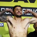 Portsmouth's Michael McKinson at today's weigh-in ahead of his IBO title clash with South African Tulani Mbenge. Pic: Getty