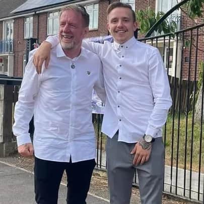 The body of Ryan Donald will be flown home this week after he died in Cyprus on Tuesday, October 15. His family has thanked those that donated to the GoFundMe. Picture: Ryan with his dad, Clive Donald.