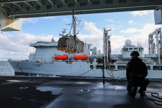 A major Royal Fleet Auxiliary shipbuilding project is set to go ahead as planned despite concerns regarding the force and one of the shipbuilders constructing the vessels. The aim is to bolster HMS Queen Elizabeth and HMS Prince of Wales, the Queen Elizabeth-class carriers. Pictured: Stores are passed between RFA Fort Victoria and HMS Queen Elizabeth.
