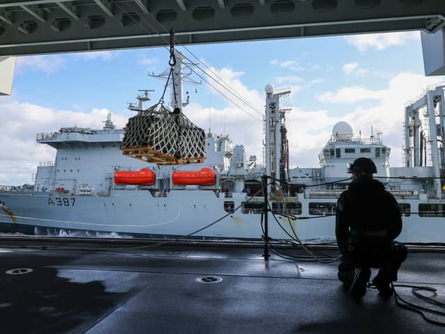 A major Royal Fleet Auxiliary shipbuilding project is set to go ahead as planned despite concerns regarding the force and one of the shipbuilders constructing the vessels. The aim is to bolster HMS Queen Elizabeth and HMS Prince of Wales, the Queen Elizabeth-class carriers. Pictured: Stores are passed between RFA Fort Victoria and HMS Queen Elizabeth.