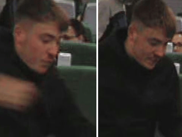 Police wish to speak to this man after a passenger was bunched repeatedly while aboard a train from Portsmouth to Cardiff.