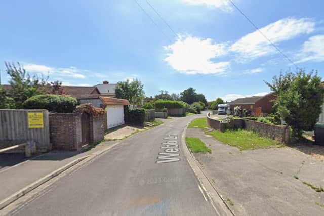 A spree of thefts and other incidents took place on Hayling Island in the early hours. Pictured is Webb Lane