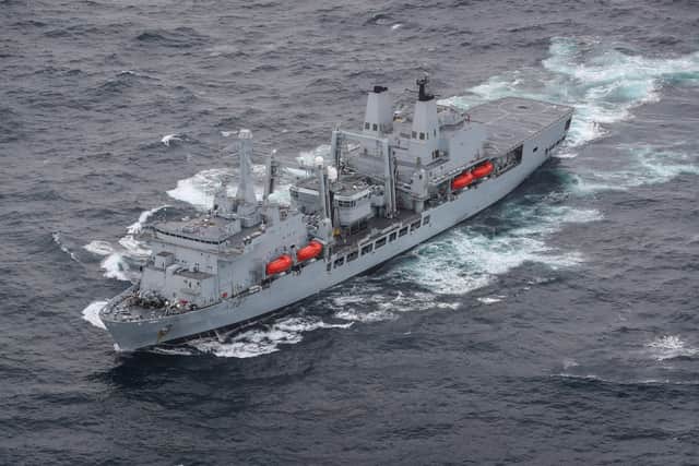 A Royal Fleet Auxiliary (RFA) shipbuilding project has gone past the design stage, with the ships ready to bolster the Royal Navy and their aircraft carriers - HMS Prince of Wales and HMS Queen Elizabeth. Pictured: RFA Fort Victoria.