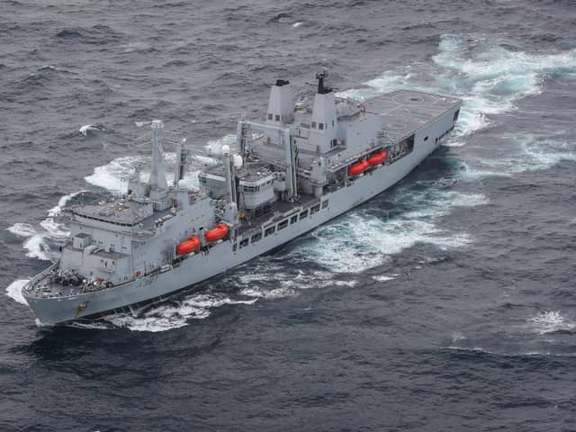 A Royal Fleet Auxiliary (RFA) shipbuilding project has gone past the design stage, with the ships ready to bolster the Royal Navy and their aircraft carriers - HMS Prince of Wales and HMS Queen Elizabeth. Pictured: RFA Fort Victoria.