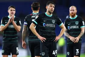 The Pompey players looked dejected at the final whistle against Cardiff