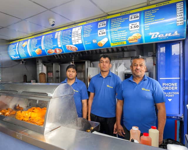 Members of staff who restrained the attacker (L-R) Ayaz Mahmood, Zubir Muhammad and Zafar Iqbal.