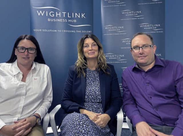 Wightlink sales team Toni Ballamy, Kirstie Higgins-Day and Mark James