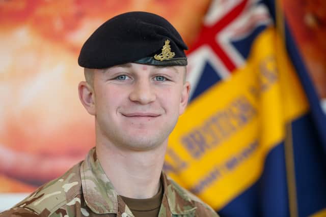 Bdr Sam Welden of 16th Regiment, Royal Artillery. He said he will always lend a hand to the poppy appeal as it means a lot to him and his family.