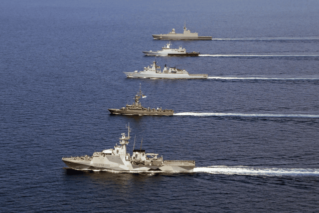 Portsmouth ship HMS Spey was involved in an international exercise in the Indo-Pacific region with Malaysian, Australian, Singaporean and New Zealand forces. Pictured is HMS Spey alongside Singaporean and Malaysian ships.