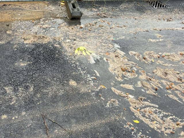 Sewage running through the streets at Whitstable Heights.