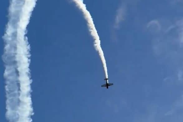 Daz Gilbert filmed this pilot performing some remarkable aerial acrobatics in a plane above Wincobank, Sheffield