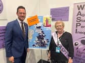 A representative from WASPI alongside Portsmouth South MP Stephen Morgan.