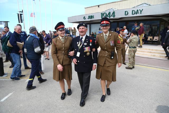 George Chandler leaving following a service in Arromanches, France, commemorating the 75th anniversary of the D-Day landings.