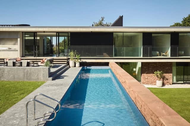 The Hollywood-style mansion has a heated pool