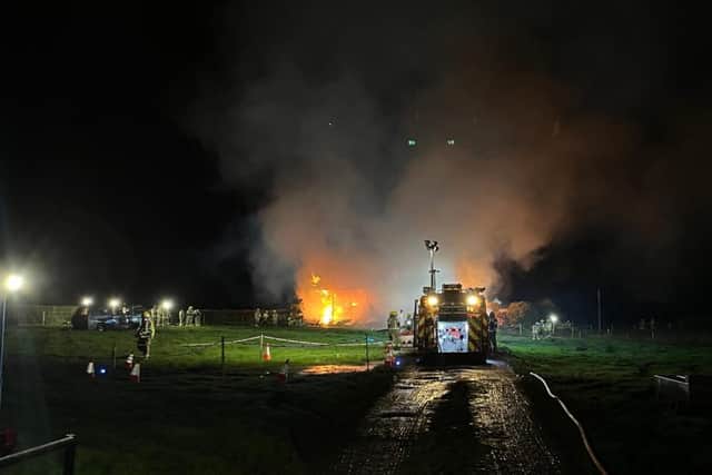 Fire crews have attended a barn fire in Hampshire and they have been at the scene since 4pm yesterday after a fire in a campervan spread to a nearby barn.
