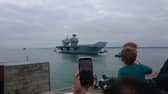 HMS Prince of Wales returning home to Portsmouth from the North Sea, where she took charge of the UK Carrier Strike Group on Exercise Strike Warrior.
