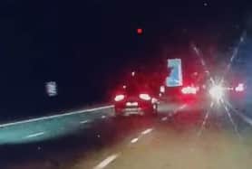 Mum swerves out way of car driving wrong way on M27