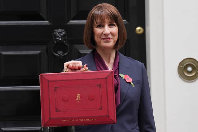 Chancellor of the Exchequer Rachel Reeves confirmed that the MoD's budget will increase by £2.9bn, while setting out a path to increase defence spending to 2.5 per cent of GDP in the future. Pictured is her posing outside 11 Downing Street, London, with her ministerial red box, before delivering her Budget in the Houses of Parliament.