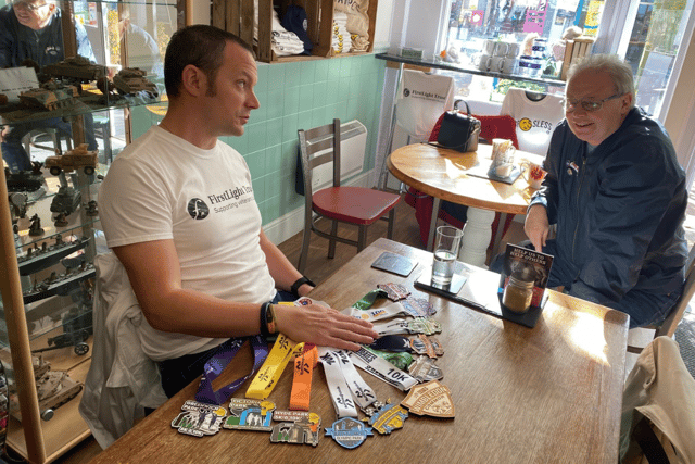Kevin Dove volunteering at the First Light Trust cafe hub on Gosport High Street.