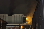 The fire at BAE Systems' Barrow-in-Furness shipyard in Cumbria on Wednesday morning.