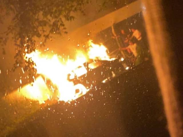 Scott and Georgina Bayliss’ £50k electric Mercedes burst into flames on their driveway.