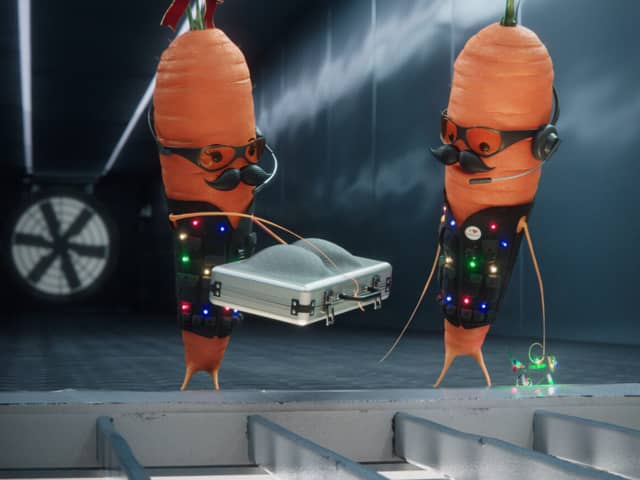 Kevin The Carrot with Katy in the Aldi Christmas advert for 2024