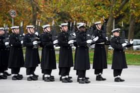 Royal Navy personnel from Portsmouth are being put through their paces ahead of the National Remembrance services at The Cenotaph.