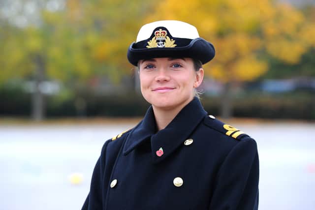Lieutenant Elinor Haynes, Guard Officer for Queen Alexandra's Royal Naval Nursing Service (QARNNS), of Old Portsmouth.