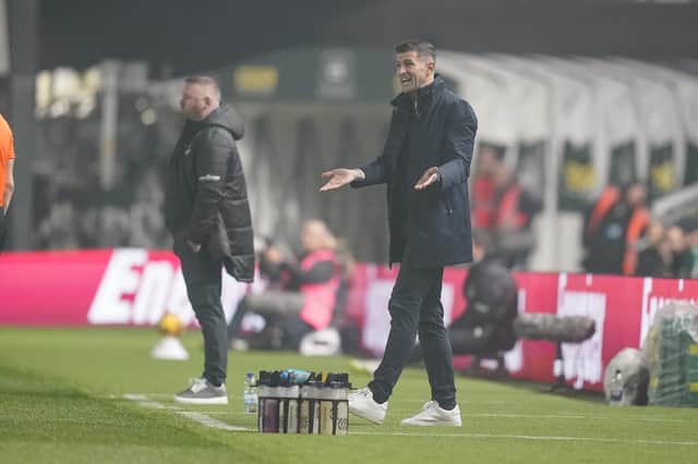 John Mousinho was gutted after Pompey lost to Plymouth in a match he felt they deserved to win. Picture: Jason Brown/ProSportsImages