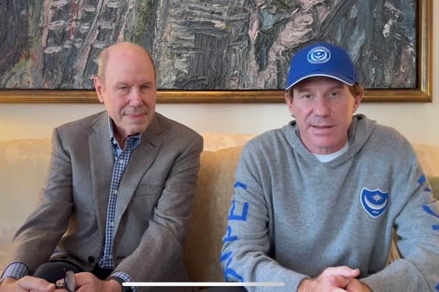 Michael and Eric Eisner spoke to fans in a 10-minute video address at the Pompey Supporters' Trust AGM on Wednesday night.