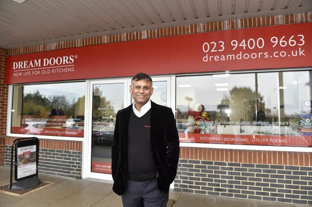 Dream Doors has opened a showroom in Dukes Walk, Waterlooville. Pictured is: Vikas Grover, franchisee director for the South Coast.