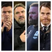 From left to right: Paul Heckingbottom, Daniel Farke, Wayne Rooney and Scott Parker have all aired their views on Pompey this season.

